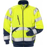 Fristads - 7426 SHV - Sweatjack - Hi-Vis Geel/Marineblauw - Katoen - Industrieel Wasbaar