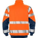 Fristads - 7426 SHV - Sweatjack - Hi-Vis Oranje/Marineblauw - Katoen - Klasse 3