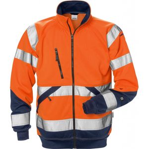 Fristads - 7426 SHV - Sweatjack - Hi-Vis Oranje/Marineblauw - Katoen - Klasse 3