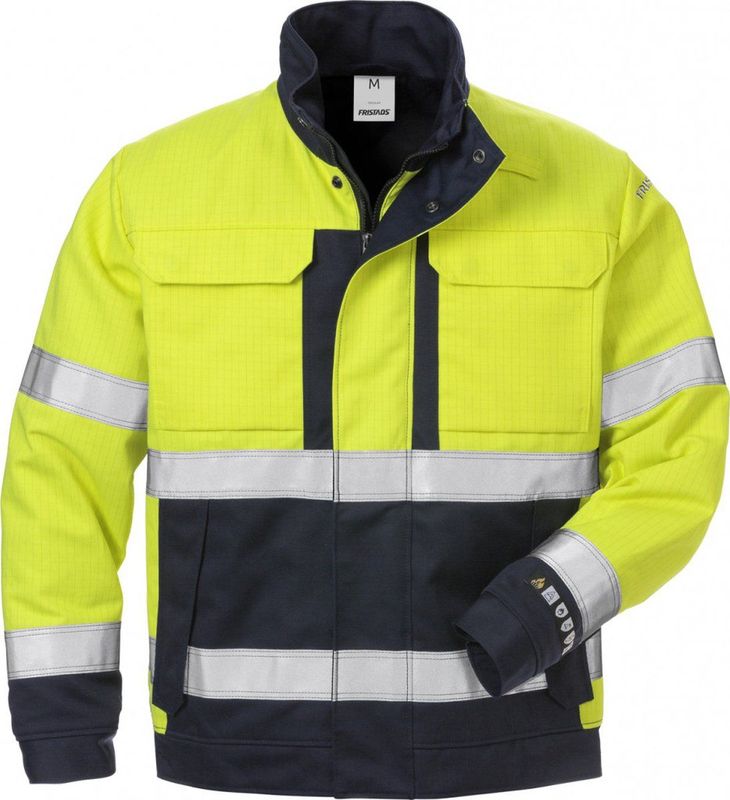 Fristads Flame high vis winterjack klasse 3 4588 FLAM Hi-Vis geel/marineblauw maat XS
