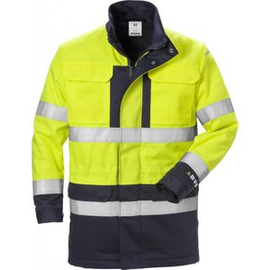 Fristads Flame high vis winterparka klasse 3 4589 FLAM Hi-Vis geel/marineblauw maat XS