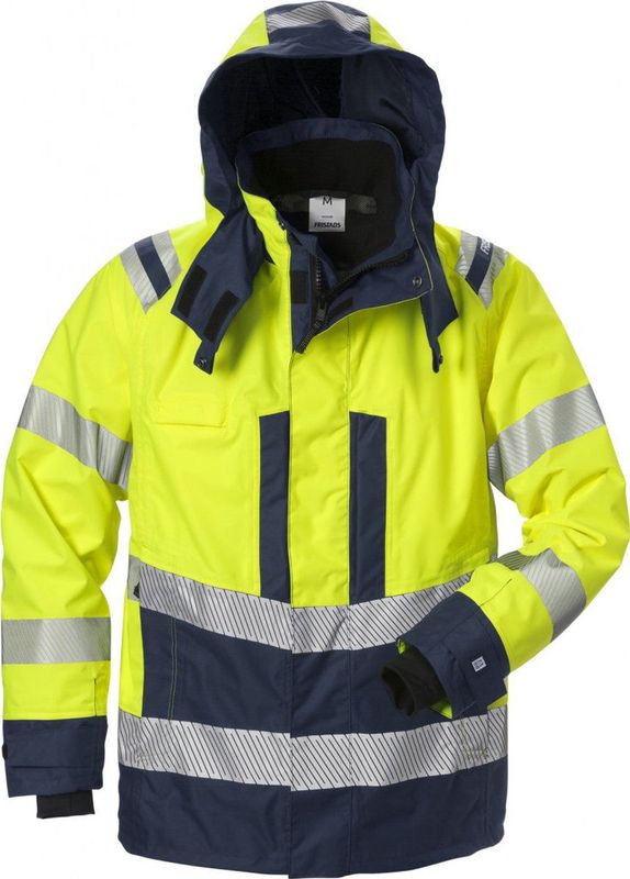 Fristads High Vis Airtech® shelljack klasse 3 4515 GTT Hi-Vis geel/marineblauw maat XS