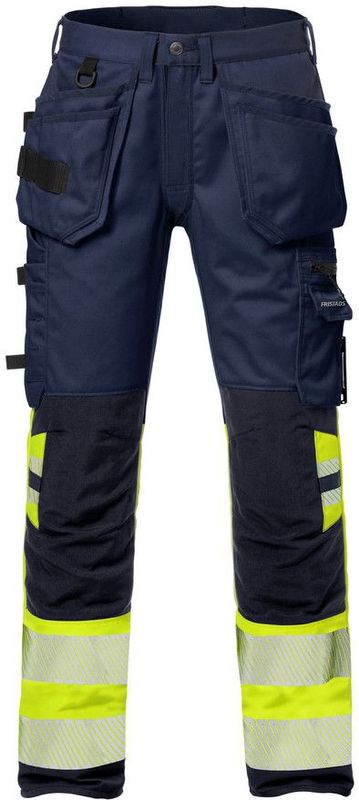 Fristads Hi Vis Werkbroek Stretch Klasse 1 2706 Plu - Hi-Vis geel/marineblauw