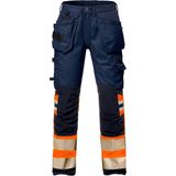 Fristads Hi Vis Werkbroek Stretch Klasse 1 2706 Plu - Hi-Vis oranje/marineblauw