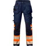 Fristads Hi Vis Werkbroek Stretch Klasse 1 2706 Plu - Hi-Vis oranje/marineblauw