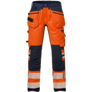 Fristads Hi Vis Werkbroek Stretch Klasse 2 2707 Plu - Hi-Vis oranje/marineblauw - D116