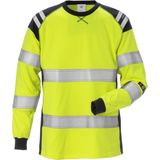 Fristads Flamestat Hi Vis T-Shirt Met Lange Mouw Dames Klasse 3 7097 Tflh - Hi-Vis geel marineblauw
