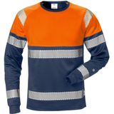 Fristads Hi Vis T-Shirt Met Lange Mouwen Klasse 1 7519 Thv - Hi-Vis oranje marineblauw