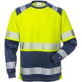 Fristads High vis T-shirt lange mouwen klasse 2 7457 THV Hi-Vis geel/marineblauw maat XS