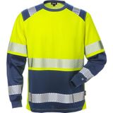Fristads High vis T-shirt lange mouwen klasse 2 7457 THV Hi-Vis geel/marineblauw maat XS