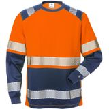 Fristads High vis T-shirt lange mouwen klasse 2 7457 THV Hi-Vis oranje/marineblauw maat XS