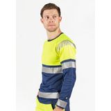 Fristads High vis T-shirt lange mouwen klasse 2 7457 THV Hi-Vis oranje/marineblauw maat XS
