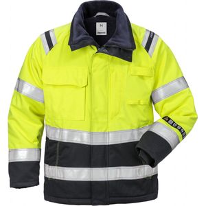 Fristads Flamestat high vis winterjack dames klasse 3 4285 ATHS Hi-Vis geel/marineblauw maat XS