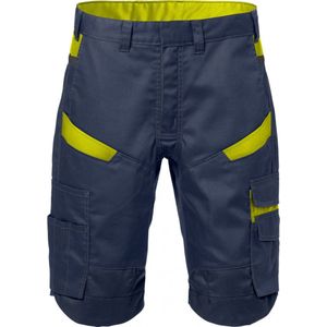 Fristads Korte Broek 2562 Stfp - Marineblauw/hi-vis geel