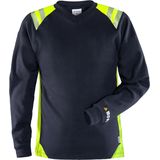 Fristads - Flamestat T-shirt - Marineblauw/hi-vis geel - Lange Mouwen - Dames