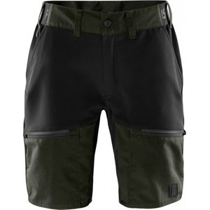Fristads Carbon semistretch korte broek - Legergroen/zwart