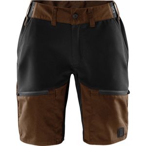 Fristads Carbon semi-stretch korte broek Dames - Roest rood/zwart