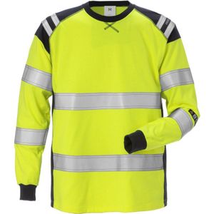 Fristads Flamestat T-Shirt Met Lange Mouwen Klasse 3 7077 Tflh - Hi-Vis geel/marineblauw - 4XL