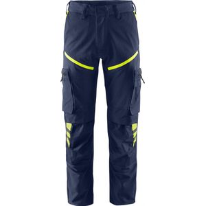 Fristads - Stretch Werkbroek 2653 Lws - Marineblauw/hi-vis geel - Lichtgewicht 4-way Stretchmateriaal