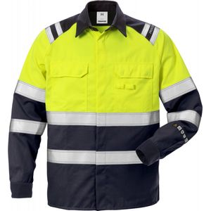 Fristads Flamestat Hi Vis Overhemd Klasse 1 7051 Ats - Hi-Vis geel/marineblauw - 4XL