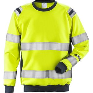 Fristads Flamestat Hi Vis Sweatshirt Klasse 3 7076 Sflh - Hi-Vis geel/marineblauw