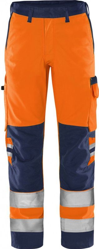 Fristads high vis Green broek klasse 2 2651 GPLU - Hi-Vis oranje/marineblauw