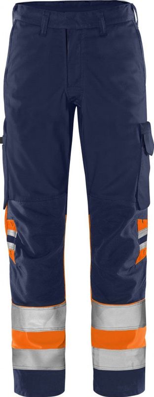 Fristads High vis Green broek klasse 1 2649 GPLU - Hi-Vis oranje/marineblauw