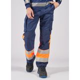 Fristads High vis Green broek klasse 1 2668 GPLU - Hi-Vis oranje/marineblauw
