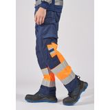 Fristads High vis Green broek klasse 1 2668 GPLU - Hi-Vis oranje/marineblauw