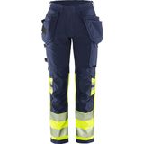 Fristads High Vis Green werkbroek dames stretch klasse 1 2663 GSTP Hi-Vis Geel/Marineblauw maat 34