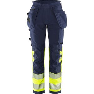 Fristads High Vis Green werkbroek dames stretch klasse 1 2663 GSTP Hi-Vis Geel/Marineblauw maat 34