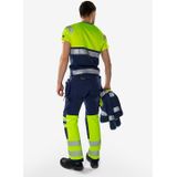 Fristads High Vis Green werkbroek stretch klasse 1 2643 GSTP - Hi-Vis geel/marineblauw