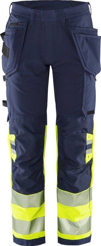 Fristads High Vis Green werkbroek stretch klasse 1 2643 GSTP - Hi-Vis geel/marineblauw