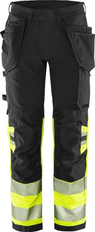 Fristads High Vis Green werkbroek stretch klasse 1 2643 GSTP - Hi-Vis geel/zwart