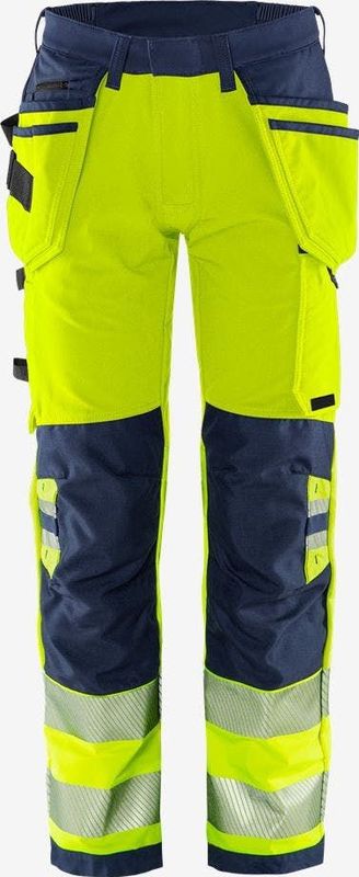Fristads High Vis Green werkbroek stretch klasse 2 2644 GSTP Hi-Vis Geel/Marineblauw maat C146