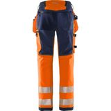 Fristads High Vis Green werkbroek stretch klasse 2 2644 GSTP - Hi-Vis oranje/marineblauw