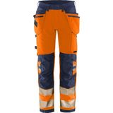 Fristads High Vis Green werkbroek stretch klasse 2 2644 GSTP - Hi-Vis oranje/marineblauw