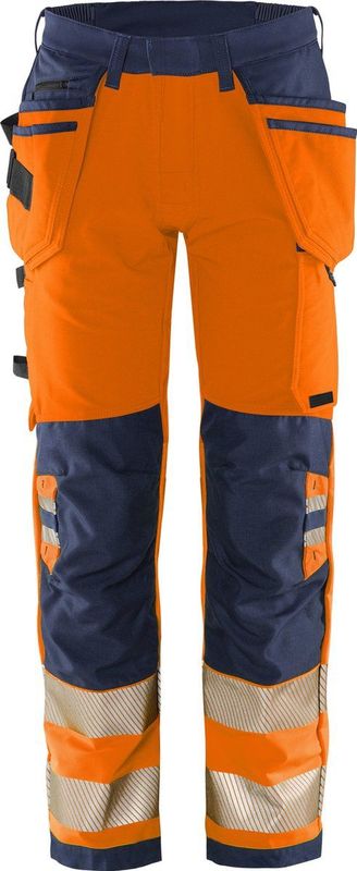 Fristads High Vis Green werkbroek stretch klasse 2 2644 GSTP - Hi-Vis oranje/marineblauw