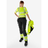 Fristads High Vis Green werkbroek dames stretch klasse 1 2663 GSTP - Hi-Vis oranje/marineblauw