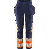 Fristads High Vis Green werkbroek dames stretch klasse 1 2663 GSTP - Hi-Vis oranje/marineblauw