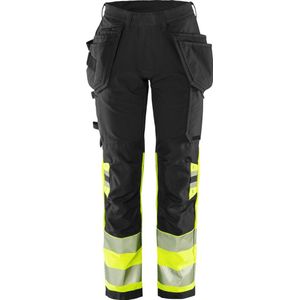 Fristads High Vis Green werkbroek dames stretch klasse 1 2663 GSTP - Hi-Vis geel/zwart