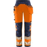 Fristads High Vis Green werkbroek dames stretch klasse 2 2664 GSTP Hi-Vis Oranje/Marineblauw maat 36