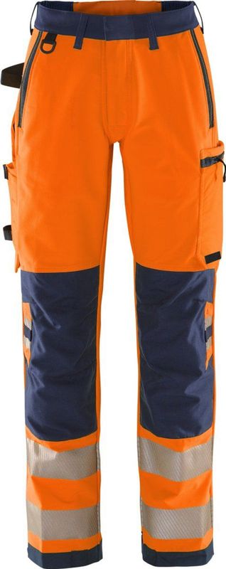 Fristads High vis Green broek dames stretch klasse 2 2665 GSTP - Hi-Vis oranje/marineblauw