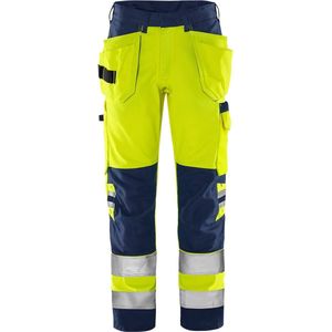 Fristads High vis Green werkbroek klasse 2 2641 GPLU - Hi-Vis geel/marineblauw
