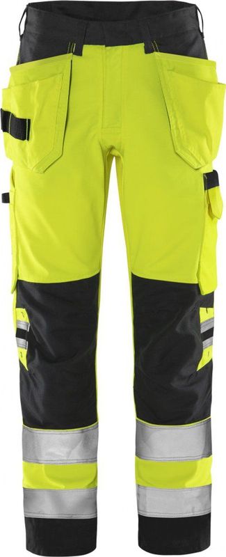 Fristads High vis Green werkbroek klasse 2 2641 GPLU - Hi-Vis geel/zwart