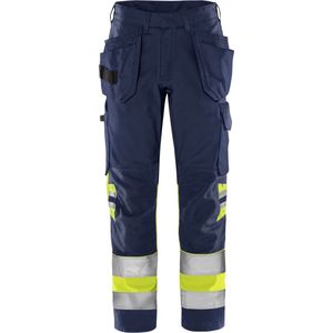 Fristads High vis Green werkbroek klasse 1 2640 GPLU - Hi-Vis geel/marineblauw - D100