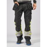Fristads High vis Green werkbroek klasse 1 2640 GPLU - Hi-Vis geel/marineblauw