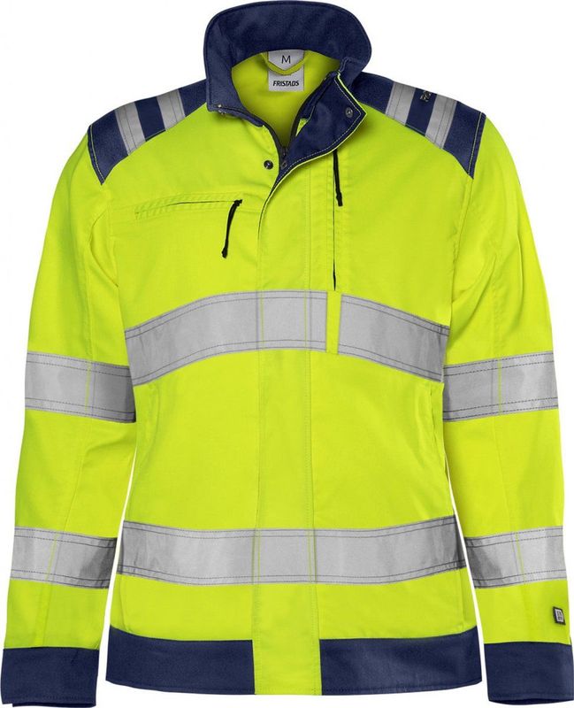 Fristads High vis Green jack dames klasse 3 4068 GPLU Hi-Vis Geel/Marineblauw maat M