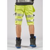 Fristads High vis Green stretch korte broek klasse 2 2646 GSTP - Hi-Vis geel/zwart