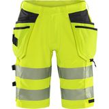 Fristads High vis Green stretch korte broek klasse 2 2646 GSTP - Hi-Vis geel/zwart